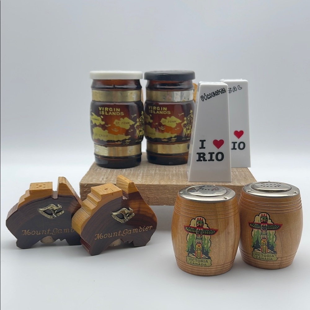 Souvenir Salt and Pepper Shaker Sets Lot of 4 Sets